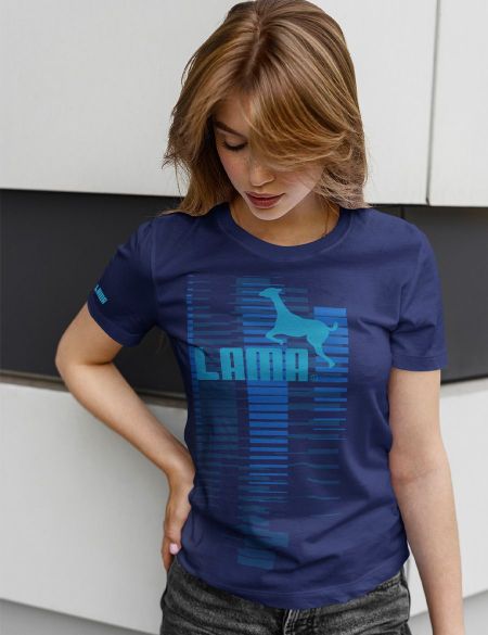 Dámské tričko Lama 03 modrá tmavá