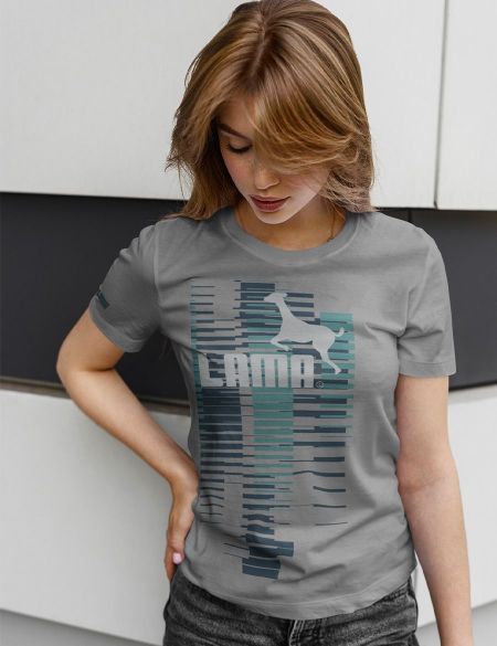 Dámské tričko Lama 03 grey melange