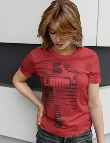 Dámské tričko Lama 03 červená