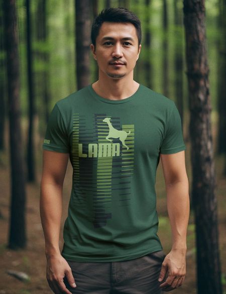 Pánské tričko Lama 03 láhvově zelená