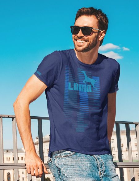 Pánské tričko Lama 03 modrá tmavá