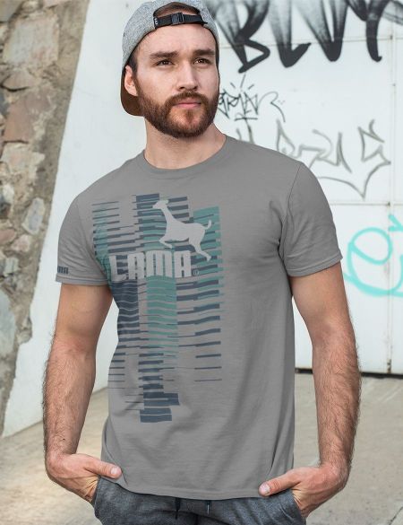 Pánské tričko Lama 03 grey melange