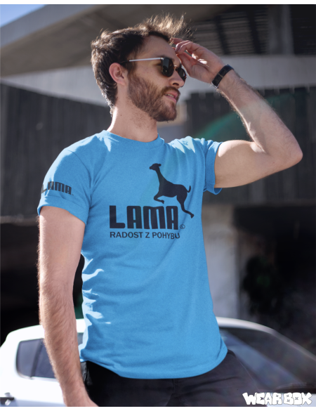 Pánské triko Lama original modré aqua XL