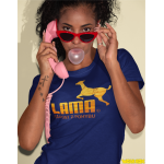 Dámské tričko Lama 01 Basic Color modrá tmavá L