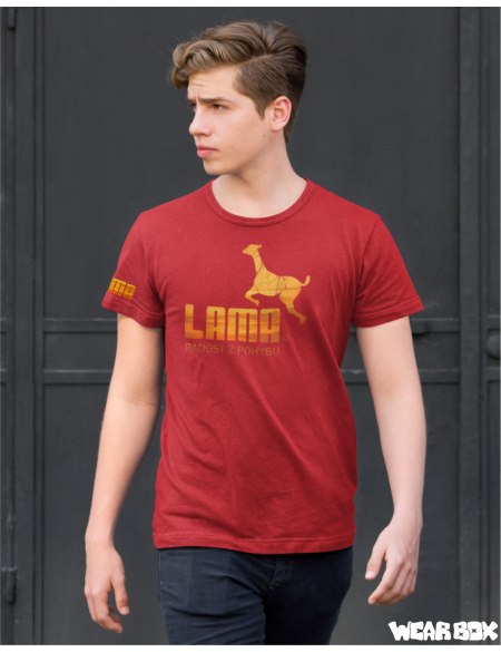 Pánské triko Lama basic color červené