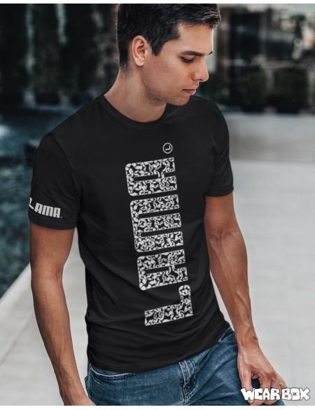 Pánské triko Lama velký nápis černé