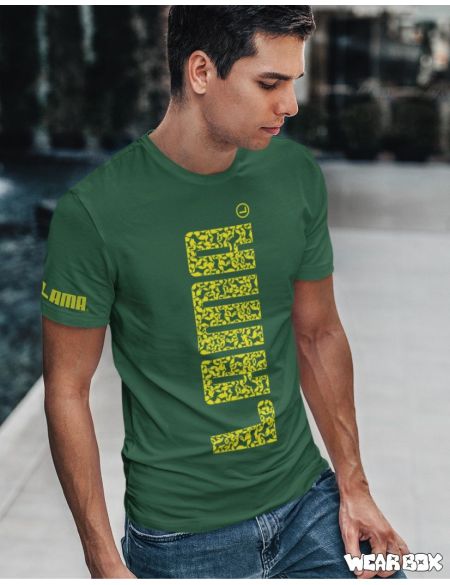 Pánské triko Lama velký nápis tmavě zelené