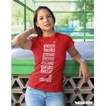 Dámské tričko Lama 02 velký nápis červená