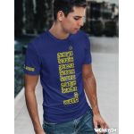 Pánské tričko Lama 02 velký nápis modrá tmavá XXL