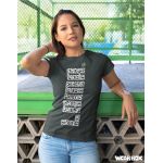 Dámské triko Lama 02 velký nápis šedá tmavá S